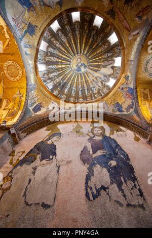 mosaico,Deesis, Nártex interior.Monasterio de San Salvador en Chora, siglo XI. Estambul.Turquia. Asia. Stock Photo