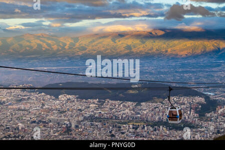 El Teleferico from El Pichincha volcano in Quito Stock Photo