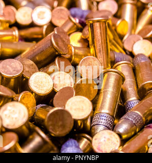 Pile of ammunition with round head and flat bottom Stock Photo