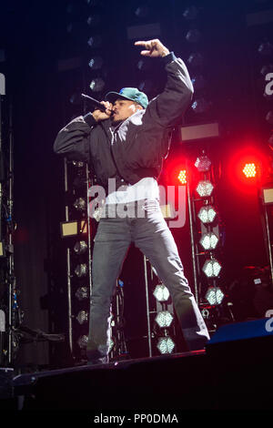 Chance the Rapper performing at BBC Radio 1Xtra Live at the O2 Arena in London. Stock Photo