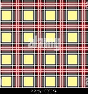 Scottish plaid in red, black, yellow. Wallace tartan seamless pattern eps10 Stock Vector