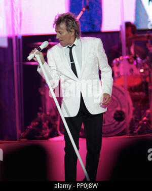 Rod Stewart performs in concert at the Seminole Hard Rock Hotel and Casino in Hollywood, Florida on January 28, 2009. Stock Photo