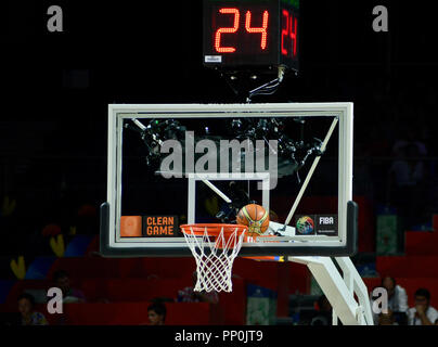 Basketball buzzer beater shot Stock Photo