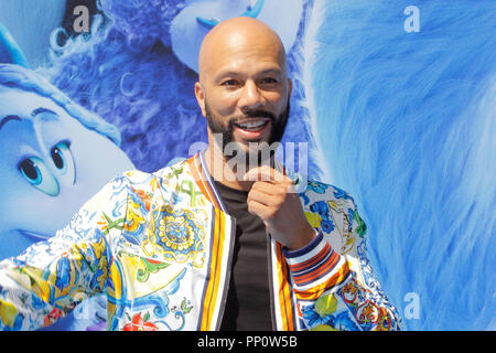 California, USA. 22nd Sep, 2018. Common at the Premiere of Warner Bros' 'Smallfoot' held at the Regency Village Theater in Westwood, CA, September 22, 2018. Photo by Joseph Martinez / PictureLux Credit: PictureLux / The Hollywood Archive/Alamy Live News