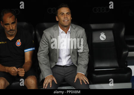 Madrid, Spain. 22nd Sep, 2018. Joan Francesc Ferrer Sicilia ''Rubi'' (RCD Espanyol) before the La Liga match between Real Madrid and RCD Espanyol at Estadio Santiago Bernabéu in Madrid. Credit: Manu Reino/SOPA Images/ZUMA Wire/Alamy Live News Stock Photo