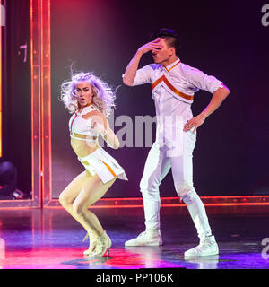 Durham, North Carolina, USA. 9th May, 2017. MOVE BEYOND Live on Tour performs in Durham, North Carolina. Move Beyond the Tour is the creation of Julianne and Derek Hough. Julianne Alexandra Hough is an American dancer, singer, and actress. Derek Hough is an American professional Latin and ballroom dancer, choreographer, actor and singer. Credit: Andy Martin Jr./ZUMA Wire/Alamy Live News Stock Photo