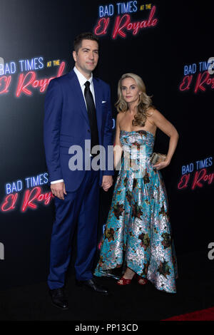 Hollywood, USA. 22nd Sep, 2018. Drew Goddard and Caroline Williams attend the premiere of 20th Century Fox's 'Bad Times at the El Royale' at TCL Chinese Theatre on September 22, 2018 in Hollywood, California. Credit: The Photo Access/Alamy Live News Stock Photo