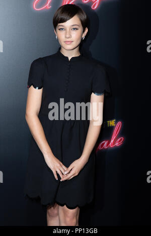 Cailee Spaeny attends the premiere of 20th Century Fox's 'Bad Times at the El Royale' at TCL Chinese Theatre on September 22, 2018 in Hollywood, California. Stock Photo