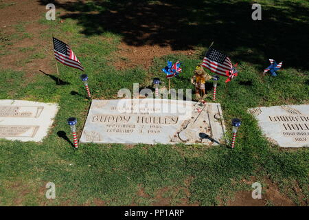 Buddy Holly burial site in Lubbock, Texas, USA. Stock Photo