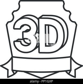 3D symbol over white background, vector illustration Stock Vector