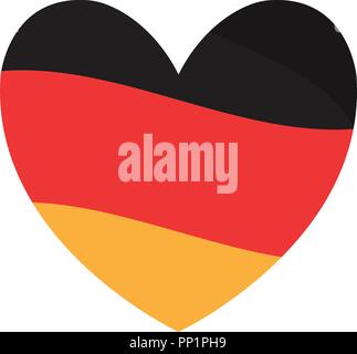 heart with german flag design, over white background, vector illustration Stock Vector