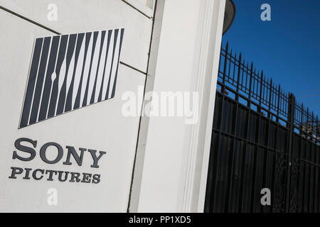 A logo sign outside of the headquarters of Sony Pictures Entertainment in Culver City, California on September 15, 2018. Stock Photo