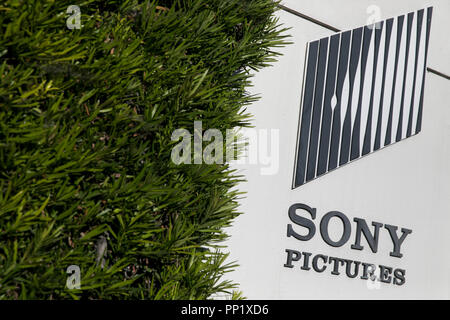 A logo sign outside of the headquarters of Sony Pictures Entertainment in Culver City, California on September 15, 2018. Stock Photo