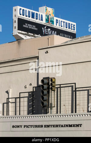 A logo sign outside of the headquarters of Sony Pictures Entertainment in Culver City, California on September 15, 2018. Stock Photo