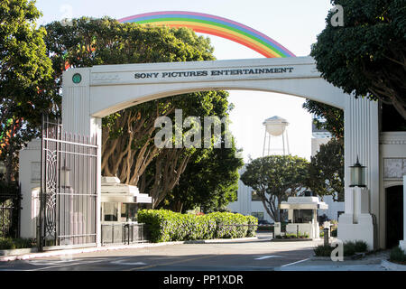 A logo sign outside of the headquarters of Sony Pictures Entertainment in Culver City, California on September 15, 2018. Stock Photo