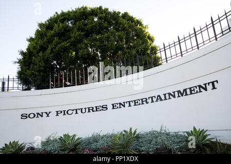 A logo sign outside of the headquarters of Sony Pictures Entertainment in Culver City, California on September 15, 2018. Stock Photo