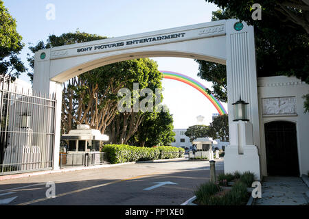 A logo sign outside of the headquarters of Sony Pictures Entertainment in Culver City, California on September 15, 2018. Stock Photo