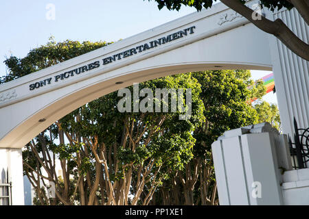 A logo sign outside of the headquarters of Sony Pictures Entertainment in Culver City, California on September 15, 2018. Stock Photo