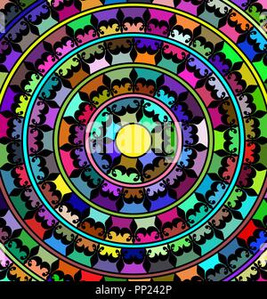 abstract image of mandala consisting of lines and figures Stock Vector