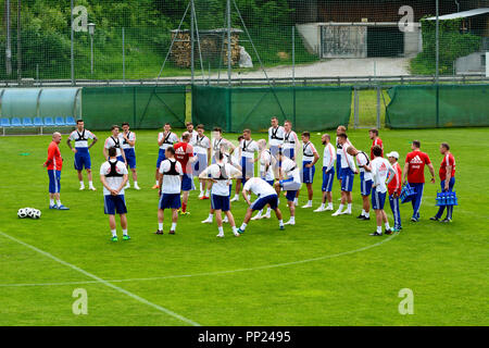 Neustift, Tirol, Austria - May 22, 2018. National team of Russia at workout during training camp in Neustift, Austria. Stock Photo