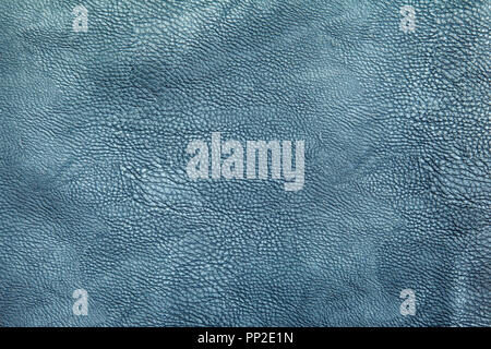 bright blue leather upholstery for furniture as background indoor closeup Stock Photo