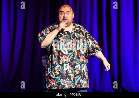 Comedian GABRIEL IGLESIAS performs in Durham, North Carolina as part of his 2018 Tour.   Gabriel Jesus Iglesias, known comically as Fluffy, is an American comedian, actor, writer, producer and voice actor. He is known for his shows I'm Not Fat I'm Fluffy and Hot & Fluffy. Stock Photo