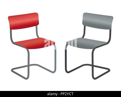 Vector illustration modern chair in 3D style. Isolated. Stock Vector