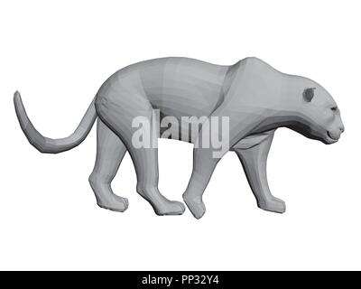 Vector illustration of a leopard. 3D. Isolated. Stock Vector