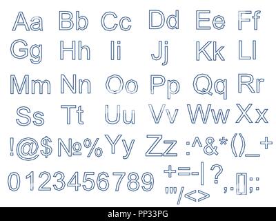 Vector illustration of a of the alphabet and symbols. Polygon. 3D. Isolated. EPS 8. Stock Vector