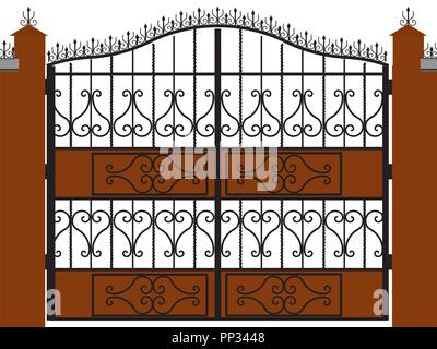 Vector illustration vintage decorative gates. Stock Vector