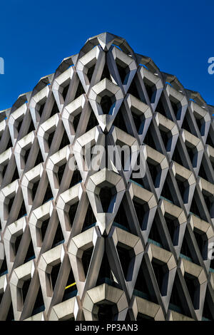 Detail of a Brutalist style building (Welbeck Street Car Park, now demolished, in London, UK) Stock Photo