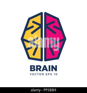 Brain silhouette Symbol design vector template eps 10, Think idea concept Stock Vector