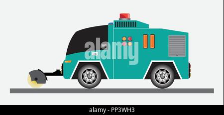Street Sweeper Truck Vector and illustration on white background Stock Vector