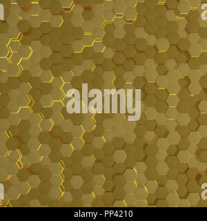 Abstract futuristic technological hexagonal background. 3D rendering Stock Photo