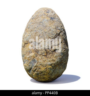 dinosaur egg, ancient stone dino egg isolated with shadow on white background Stock Photo