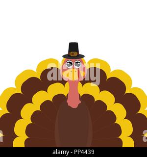 Turkey Pilgrimin on Thanksgiving Day Stock Vector