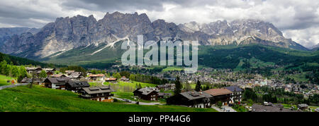 Cortina d Ampezzo in the Itailian Dolomites Stock Photo