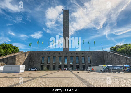 Berlin, Germany - May 28, 2017: Bell Tower or Glockenturm of the Berlin Olympic Stadium Complex in Germany, Europe, EU. Stock Photo