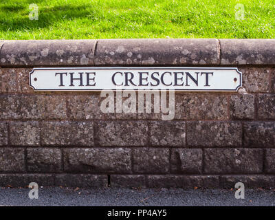 The Crescent, sign, Buxton, Derbyshire Stock Photo