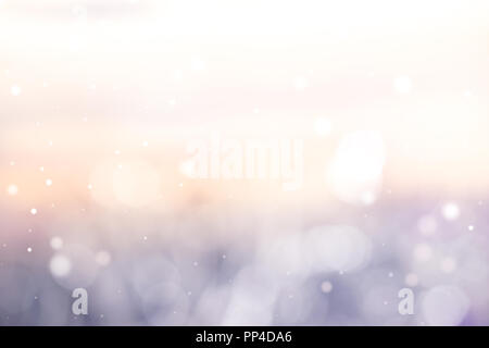 Peach and light blue bokeh lights abstract background. Stock Photo