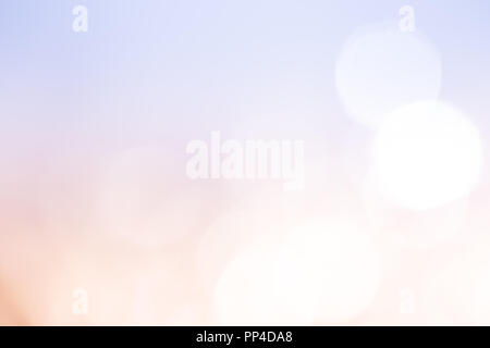 Peach and light blue bokeh lights abstract background. Stock Photo