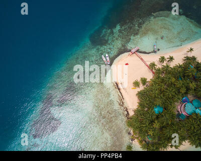 Vacation on tropical island aerial above view theme Stock Photo