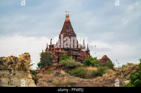 Remote, simple pagoda in the plain of Bagan, Myanmar (Burma) Stock Photo