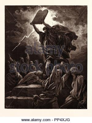 MOSES BREAKING THE TABLES OF THE LAW, BY GUSTAVE DORÉ. Gustave Dore ...