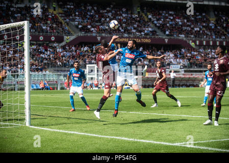 Turin, Italy. 23rd Sept 2018. Andrea Belotti (Torino FC(during the Serie A match between Torino and Napoli at Stadio Olimpico, Torino, Italy on 23 September 2018. Napoli won 1-3 Credit: Alberto Gandolfo/Alamy Live News Stock Photo