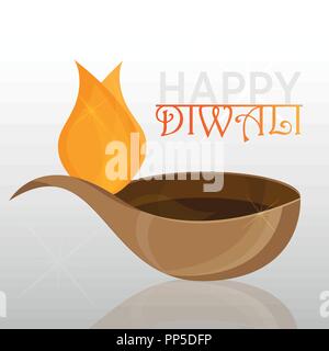 Vector illustration on the theme of the traditional celebration of happy diwali Stock Vector
