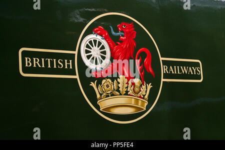 British Railways Emblem With Lion And Wheel On Side Of Preserved Stock 