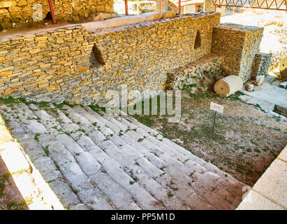 Sacrificial deposit of the Mausoleum of Halicarnassus, one of the Seven Wonders of the World. Bodrum, Mugla Province, Turkey. Stock Photo