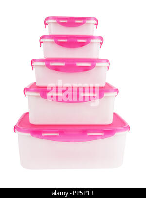 plastic boxes isolated on a white background Stock Photo