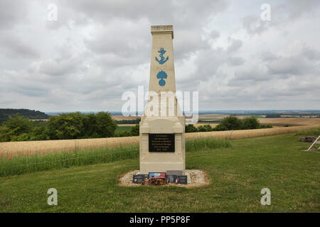 Memorial to French and German soldiers fallen during the First World War in the Main de Massiges in Marne region in north-eastern France. The Main de Massiges was one of the major sites of the First World War from 1914 to 1918. Stock Photo